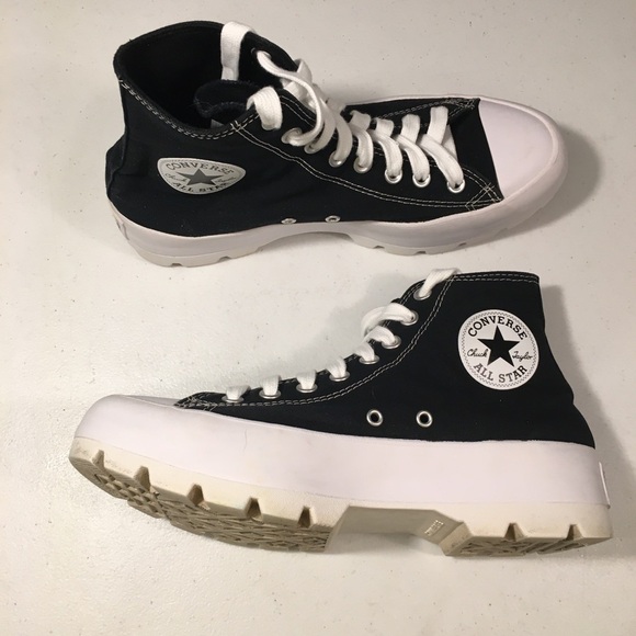 Converse Chuck Taylor All Star Lugged High Top Black Sneakers Size 7 - Picture 2 of 12